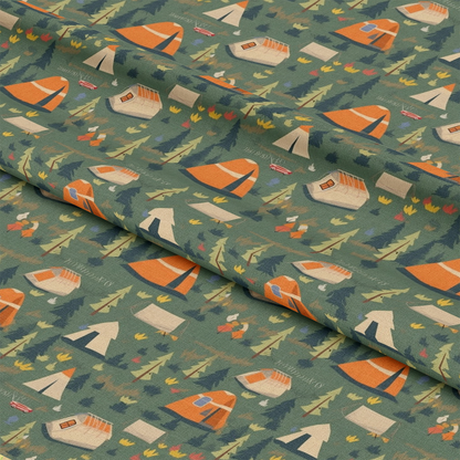 Camping Graphics Pattern 6 Quilting Cotton Fabric