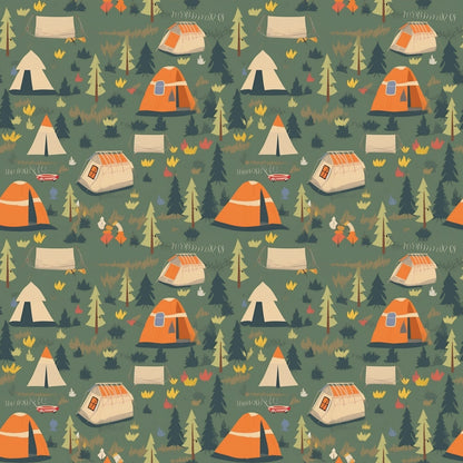 Evergreen Campfire Nights Pattern 6 Minky Fabric