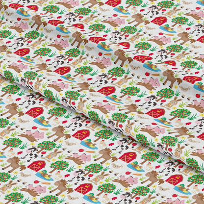Cartoon Farm Animals Pattern 10 Quilting Cotton Fabric
