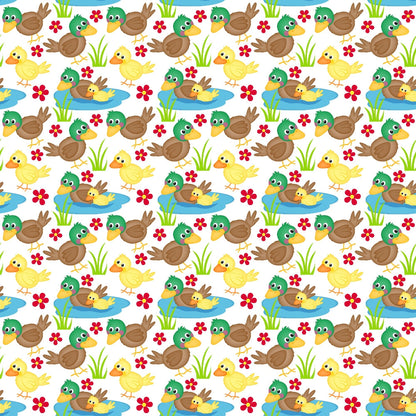 Cartoon Farm Animals Pattern 11 Quilting Cotton Fabric