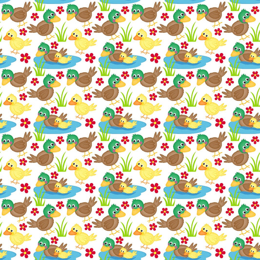 Cartoon Farm Animals Pattern 11 Quilting Cotton Fabric
