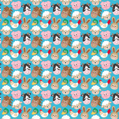 Cartoon Farm Animals Pattern 2 Quilting Cotton Fabric