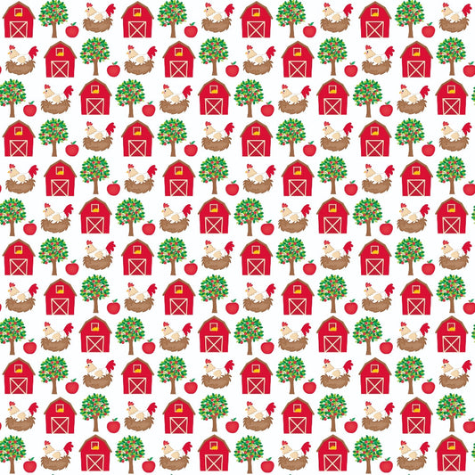 Cartoon Farm Animals Pattern 3 Quilting Cotton Fabric