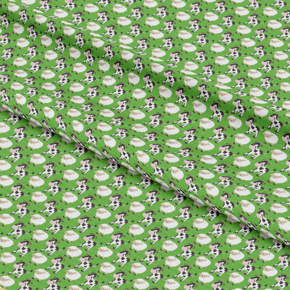 Cartoon Farm Animals Pattern 6 Quilting Cotton Fabric