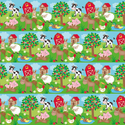 Cartoon Farm Animals Pattern 8 Quilting Cotton Fabric