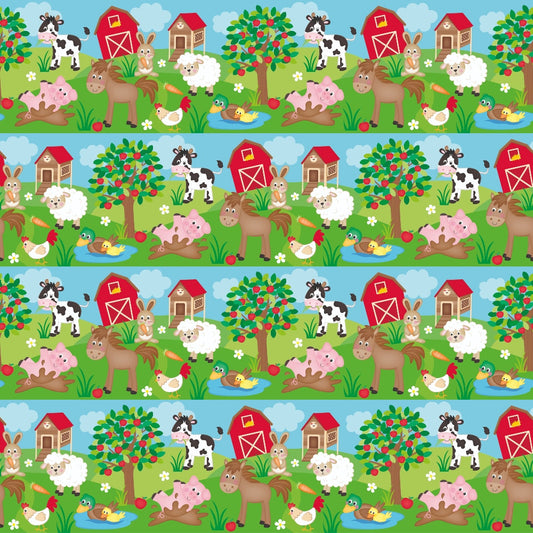 Cartoon Farm Animals Pattern 8 Quilting Cotton Fabric