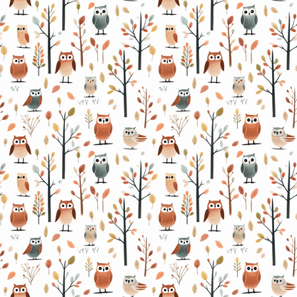 Woodland Hoots Pattern 2 Minky Fabric