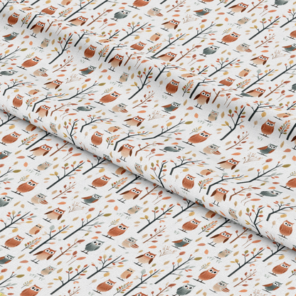 Cartoon Owls Pattern 2 Quilting Cotton Fabric
