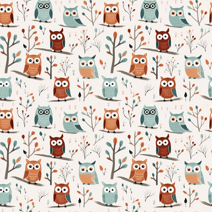 Woodland Hoots Pattern 3 Minky Fabric