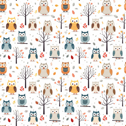 Woodland Hoots Pattern 7 Minky Fabric