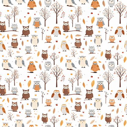 Woodland Hoots Pattern 9 Minky Fabric