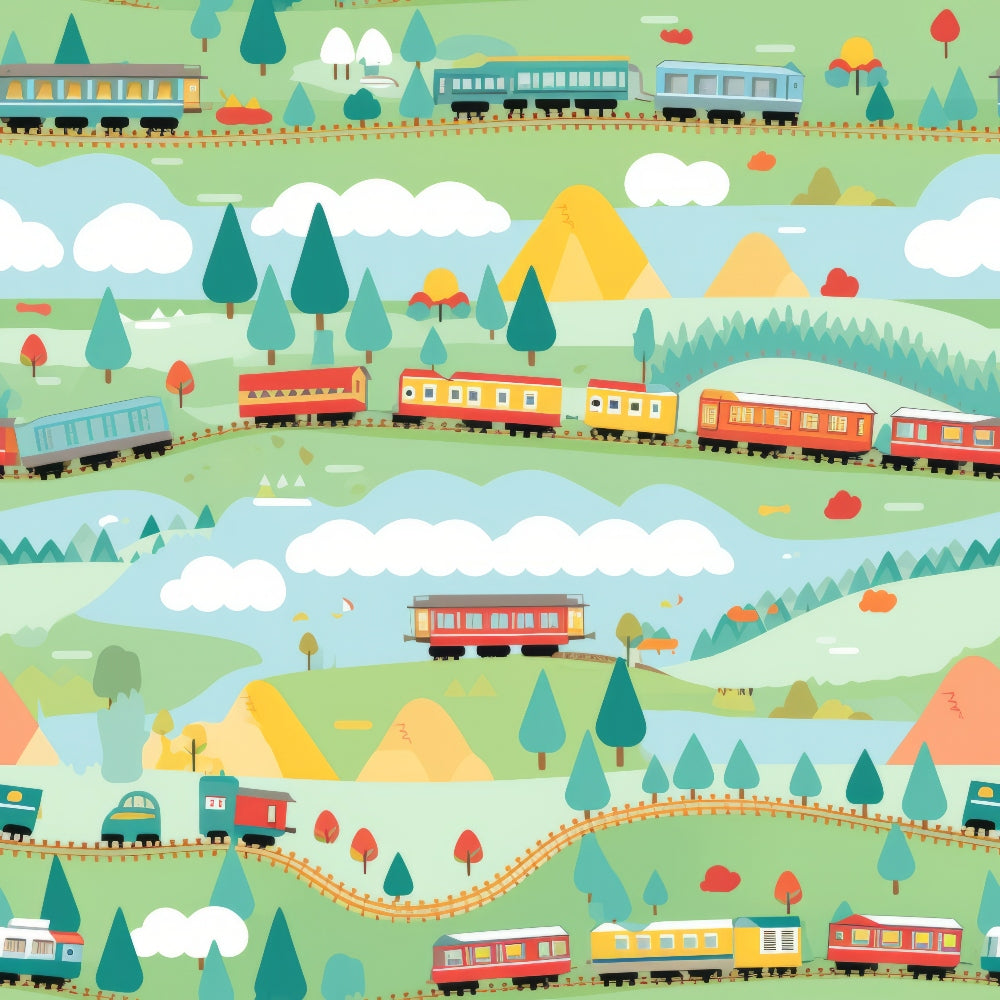 Choo Choo Village Pattern 11 Minky Fabric