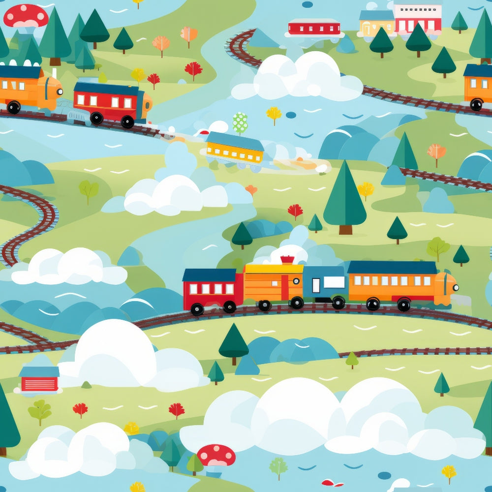Choo Choo Village Pattern 12 Minky Fabric