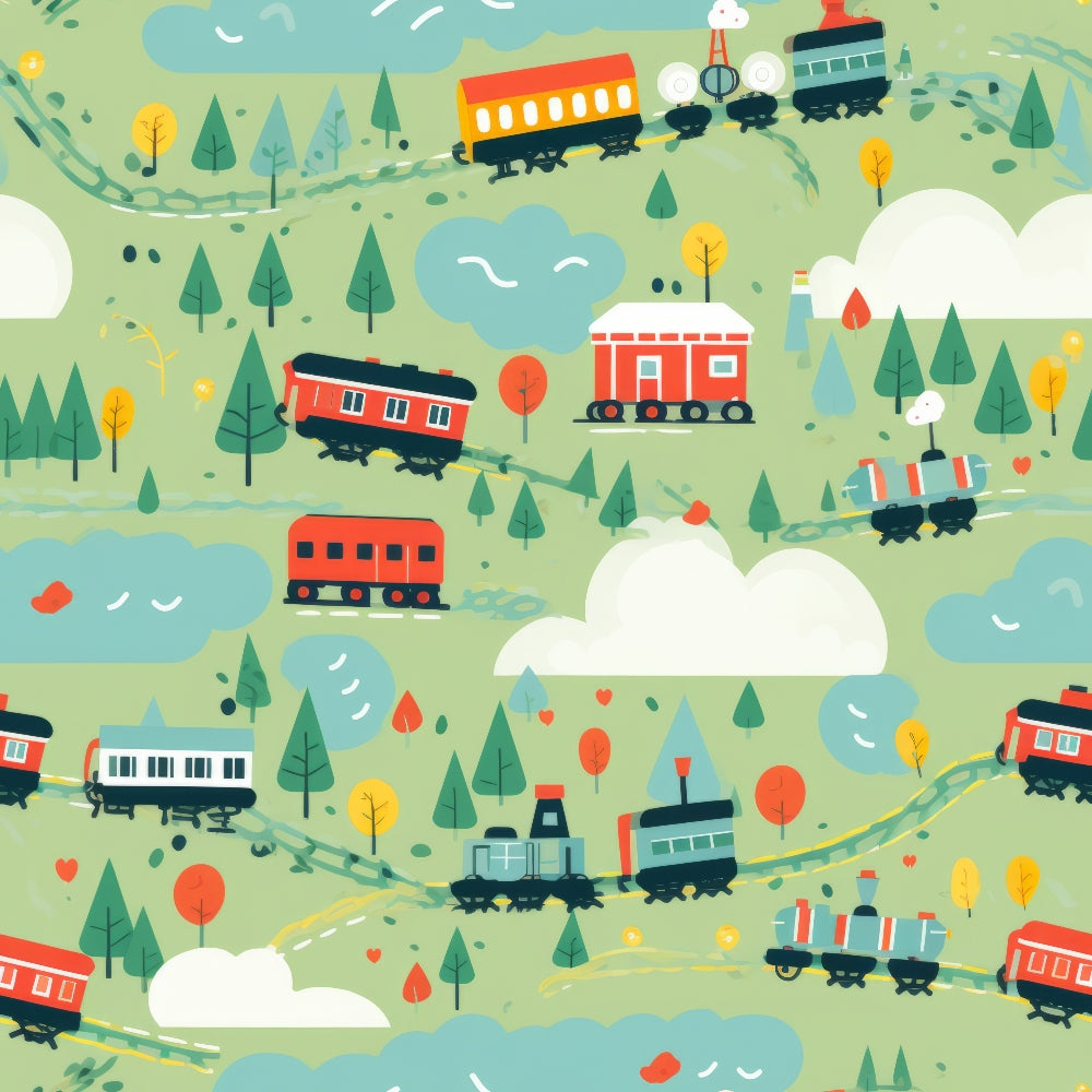 Choo Choo Village Pattern 13 Minky Fabric