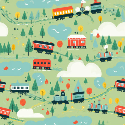 Choo Choo Village Pattern 13 Minky Fabric