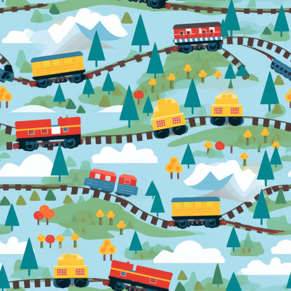 Choo Choo Village Pattern 14 Minky Fabric