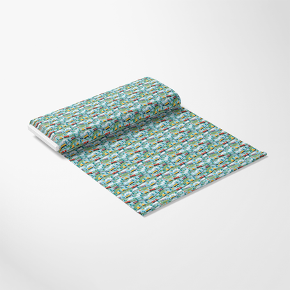 Cartoon Trains Pattern 14 Quilting Cotton Fabric