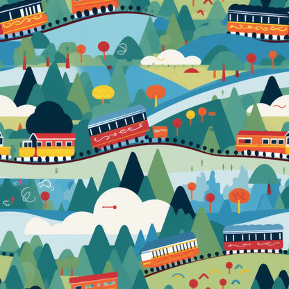Choo Choo Village Pattern 15 Minky Fabric