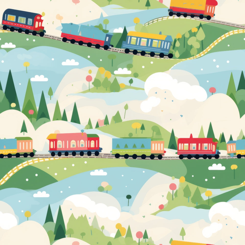 Choo Choo Village Pattern 17 Minky Fabric