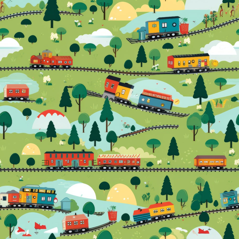 Choo Choo Village Pattern 18 Minky Fabric