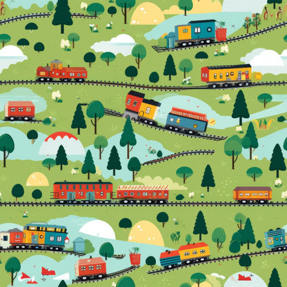 Choo Choo Village Pattern 18 Minky Fabric