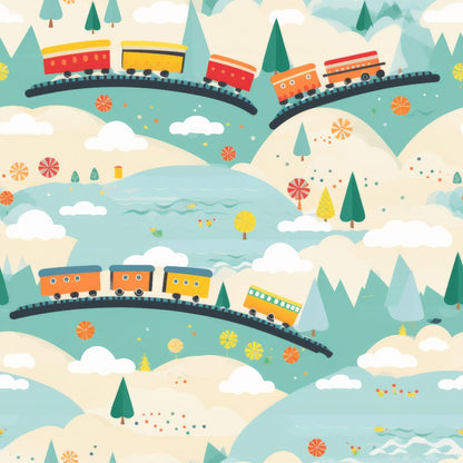 Choo Choo Village Pattern 20 Minky Fabric