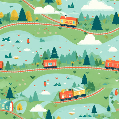 Choo Choo Village Pattern 21 Minky Fabric