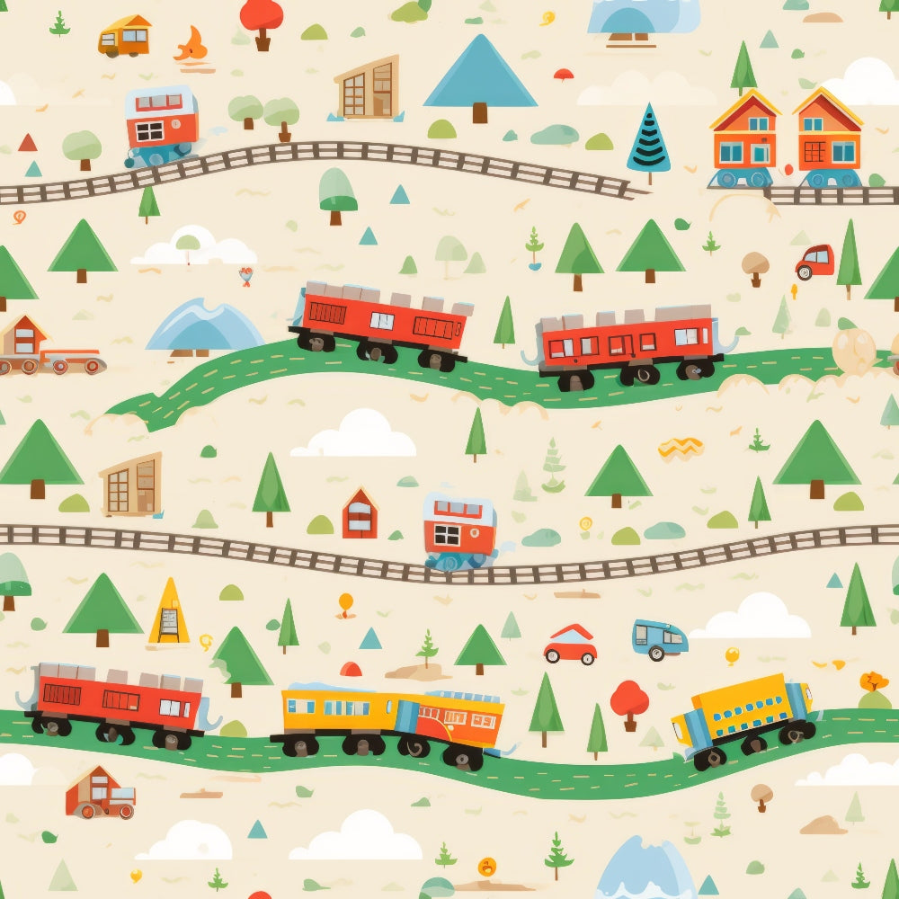 Choo Choo Village Pattern 24 Minky Fabric