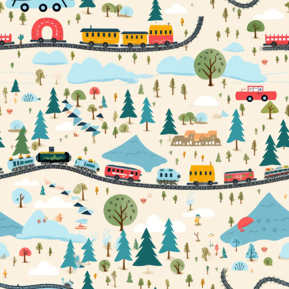 Choo Choo Village Pattern 25 Minky Fabric