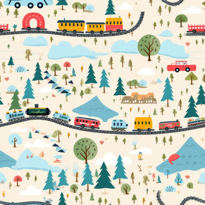 Choo Choo Village Pattern 25 Minky Fabric