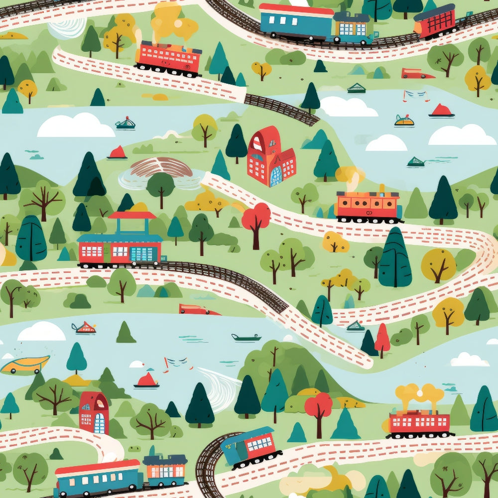 Choo Choo Village Pattern 26 Minky Fabric