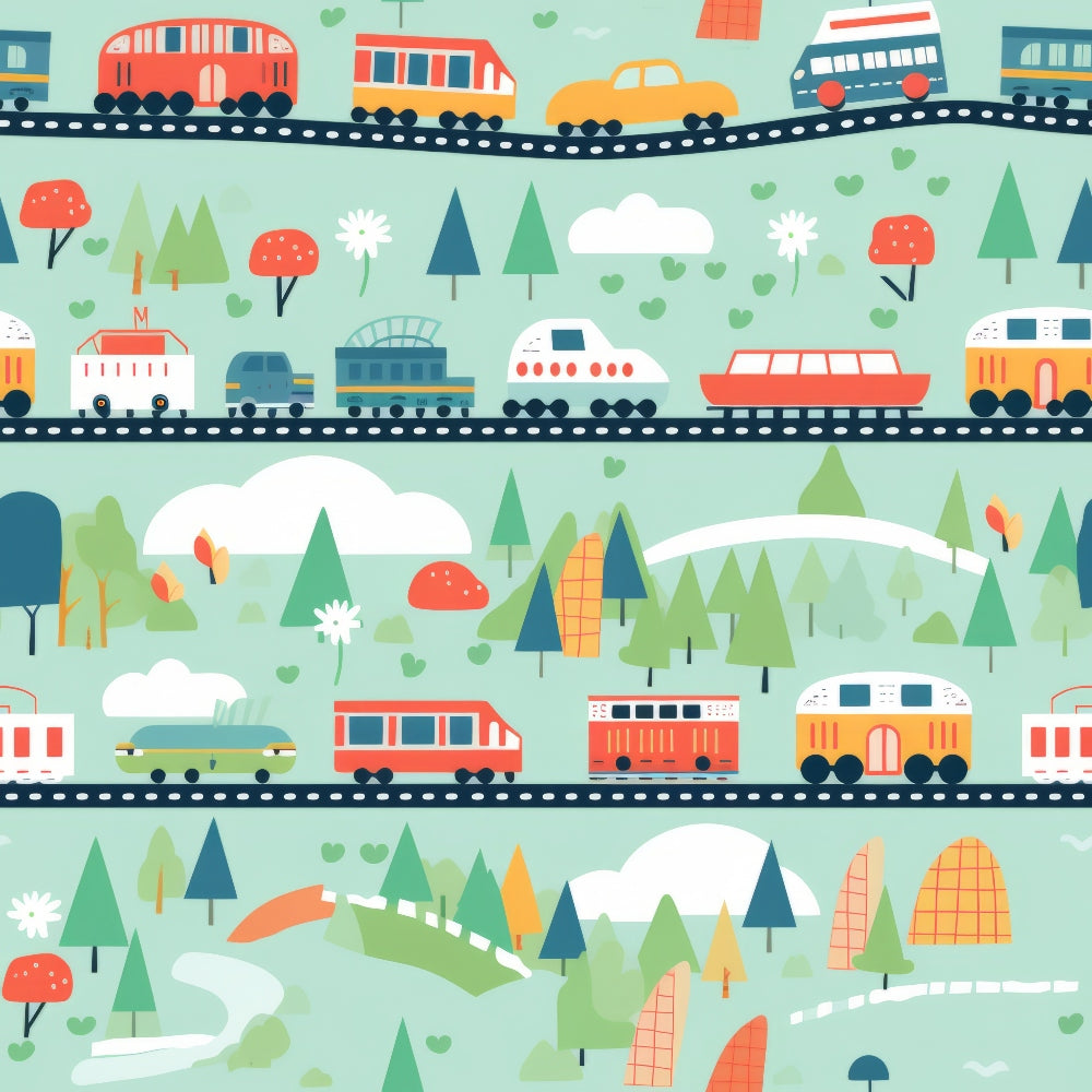 Choo Choo Village Pattern 27 Minky Fabric