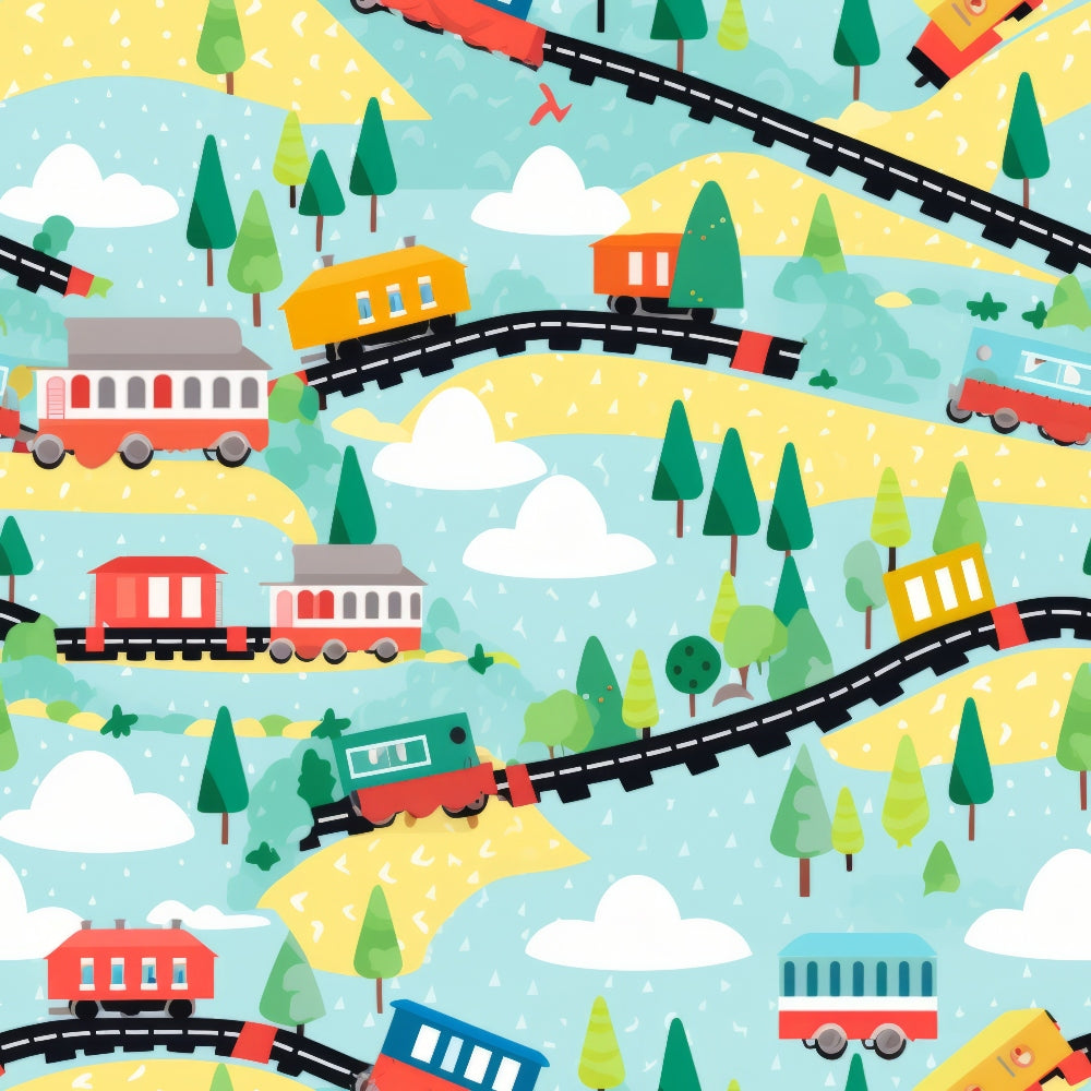 Choo Choo Village Pattern 9 Minky Fabric