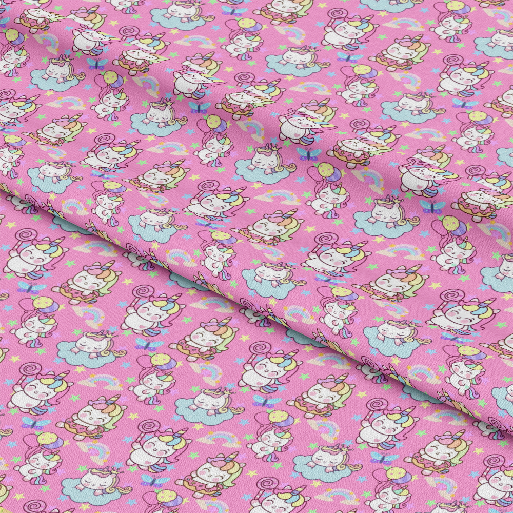 Cartoon Unicorns Pattern 10 Quilting Cotton Fabric