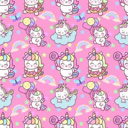 Cartoon Unicorns Pattern 10 Quilting Cotton Fabric