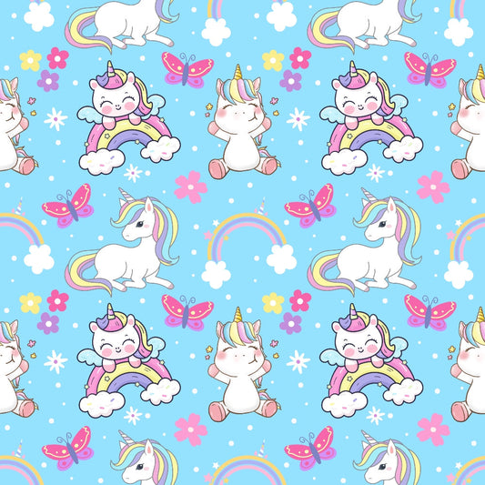 Cartoon Unicorns Pattern 11 Quilting Cotton Fabric