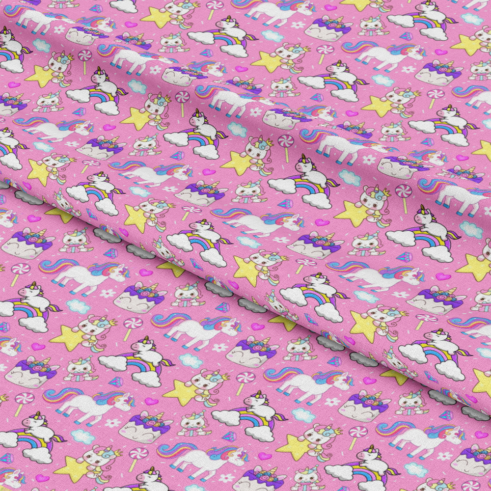 Cartoon Unicorns Pattern 12 Quilting Cotton Fabric