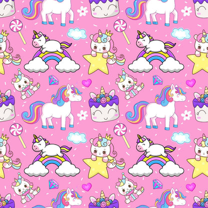 Cartoon Unicorns Pattern 12 Quilting Cotton Fabric