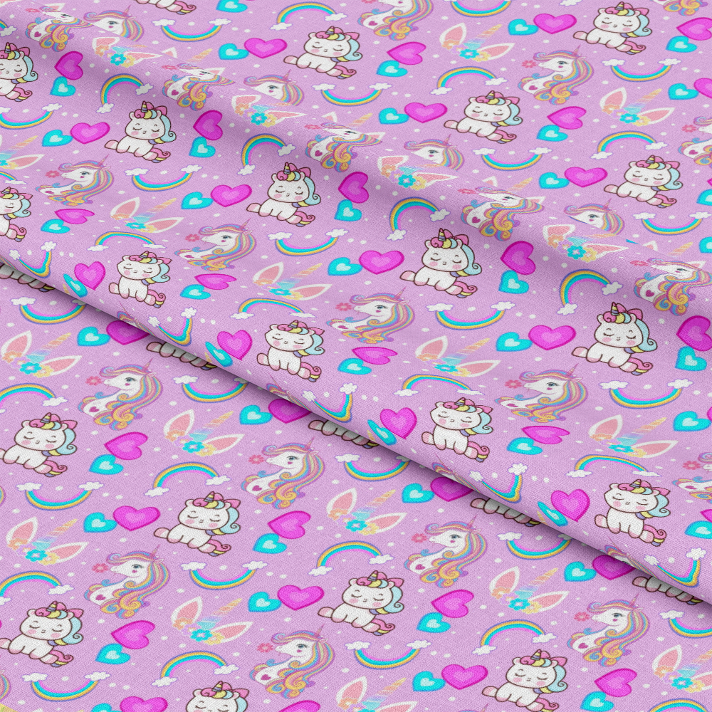 Cartoon Unicorns Pattern 1 Quilting Cotton Fabric