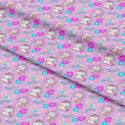 Cartoon Unicorns Pattern 1 Quilting Cotton Fabric