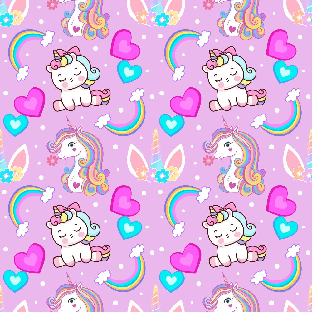Cartoon Unicorns Pattern 1 Quilting Cotton Fabric