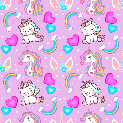 Cartoon Unicorns Pattern 1 Quilting Cotton Fabric