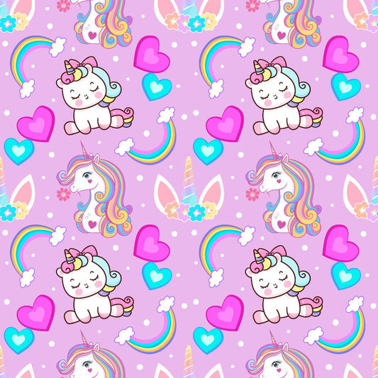 Cartoon Unicorns Pattern 1 Quilting Cotton Fabric