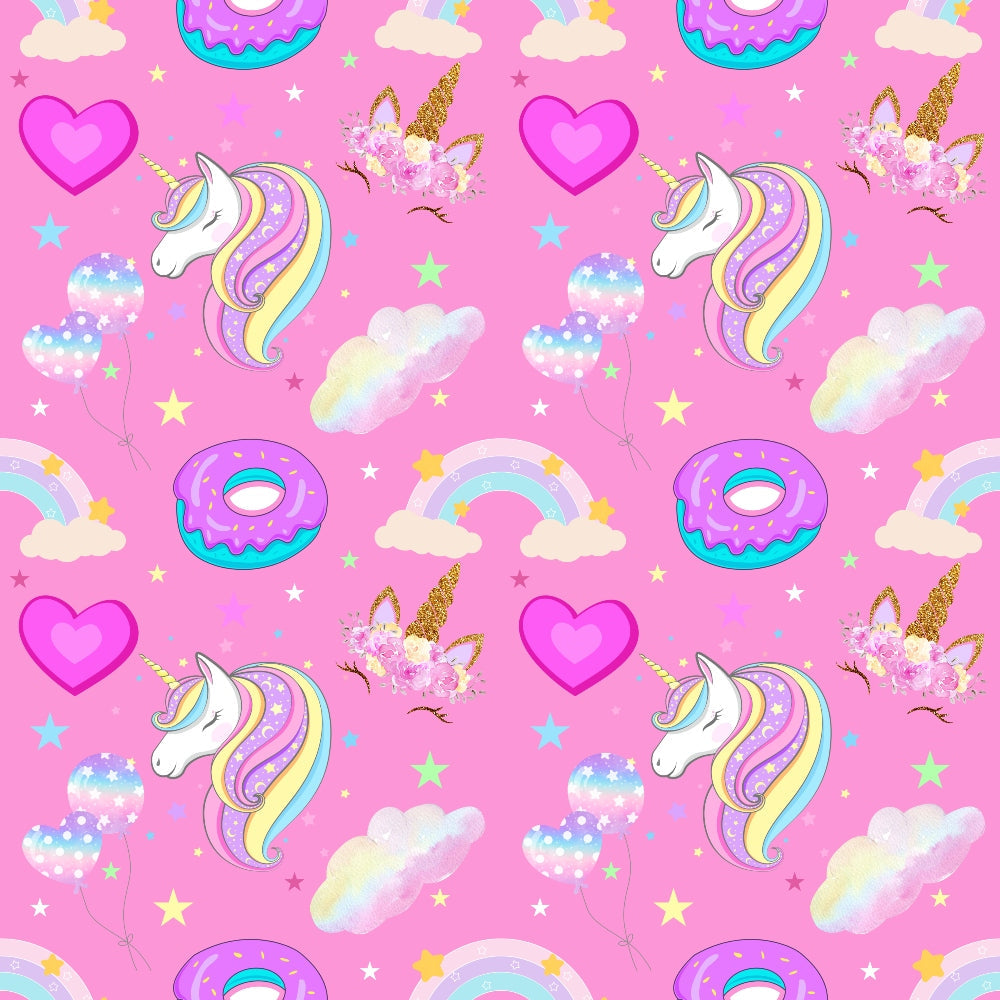 Cartoon Unicorns Pattern 2 Quilting Cotton Fabric