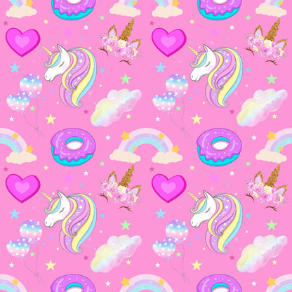 Cartoon Unicorns Pattern 2 Quilting Cotton Fabric