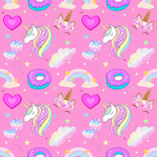 Cartoon Unicorns Pattern 2 Quilting Cotton Fabric