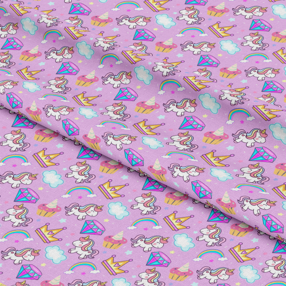 Cartoon Unicorns Pattern 3 Quilting Cotton Fabric