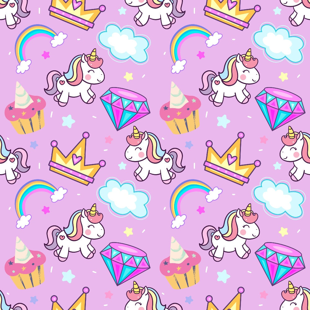 Cartoon Unicorns Pattern 3 Quilting Cotton Fabric