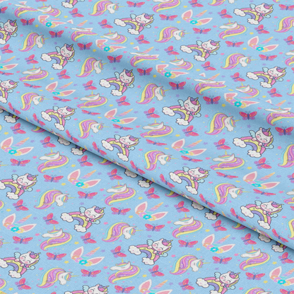 Cartoon Unicorns Pattern 4 Quilting Cotton Fabric