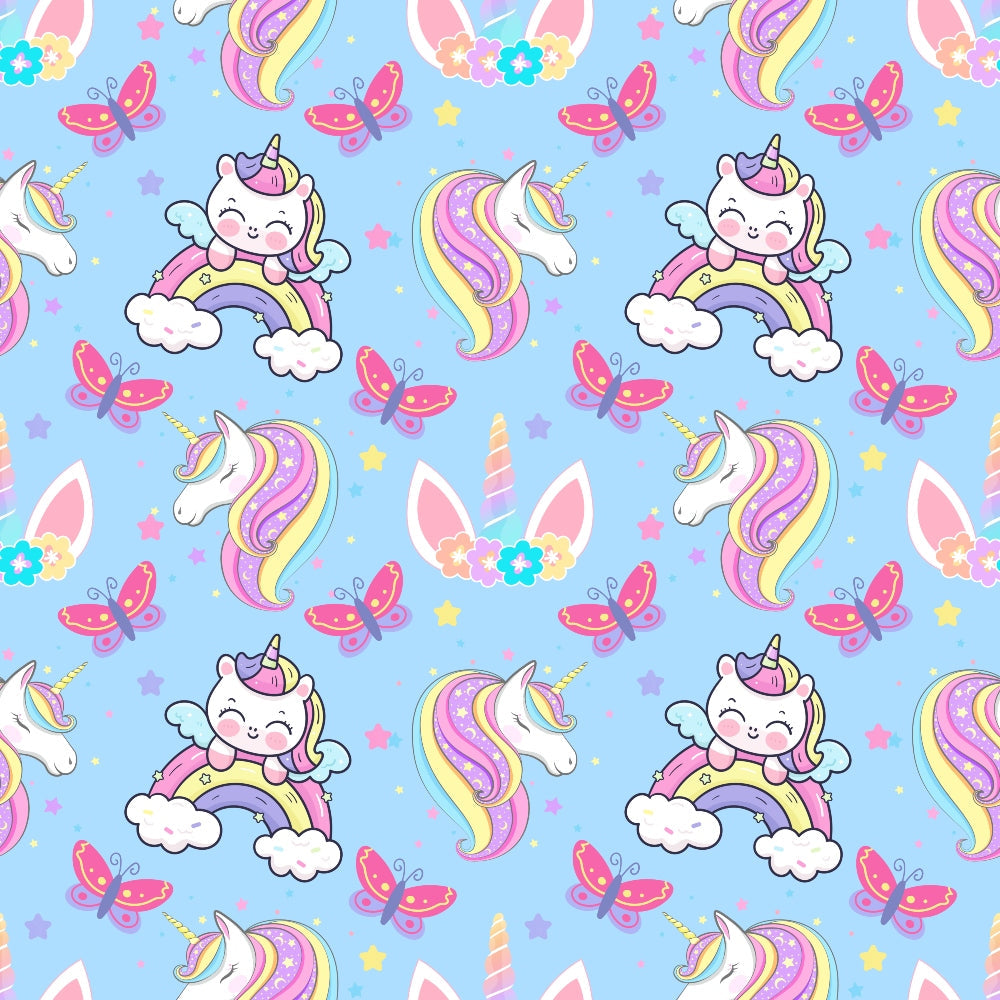 Cartoon Unicorns Pattern 4 Quilting Cotton Fabric